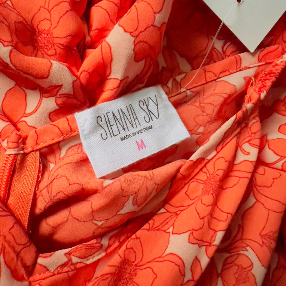 Sienna Sky Orange Ruched Ruffled with Zipper - Picture 5 of 5